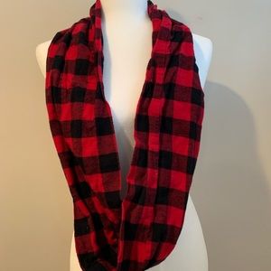Red buffalo plaid infinity scarf. Like new